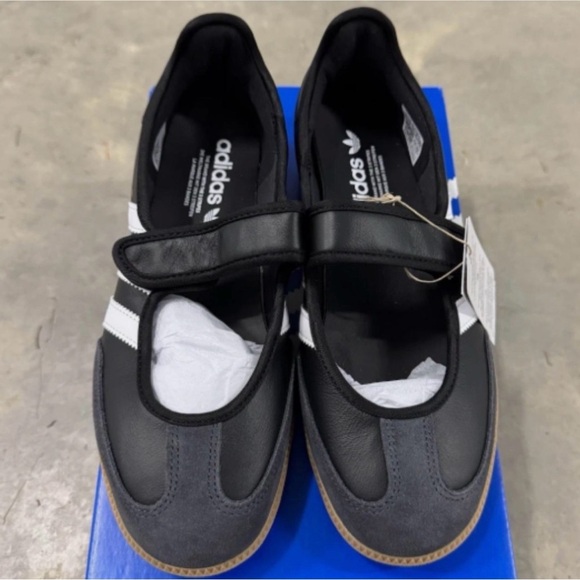 adidas Black and Gray Women's Sneakers with White Stripes - Picture 2 of 6